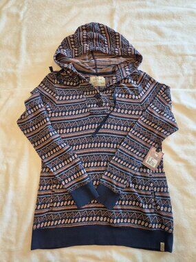 Women's OLD RANCH Denali Button Hoodie Small Dk Denim